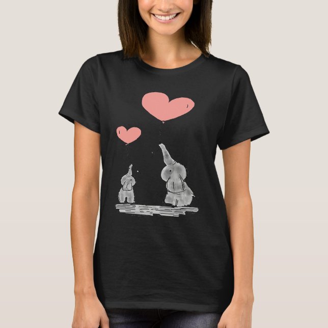 Camiseta Elephant  with Balloon Heart Unisex (Frente)