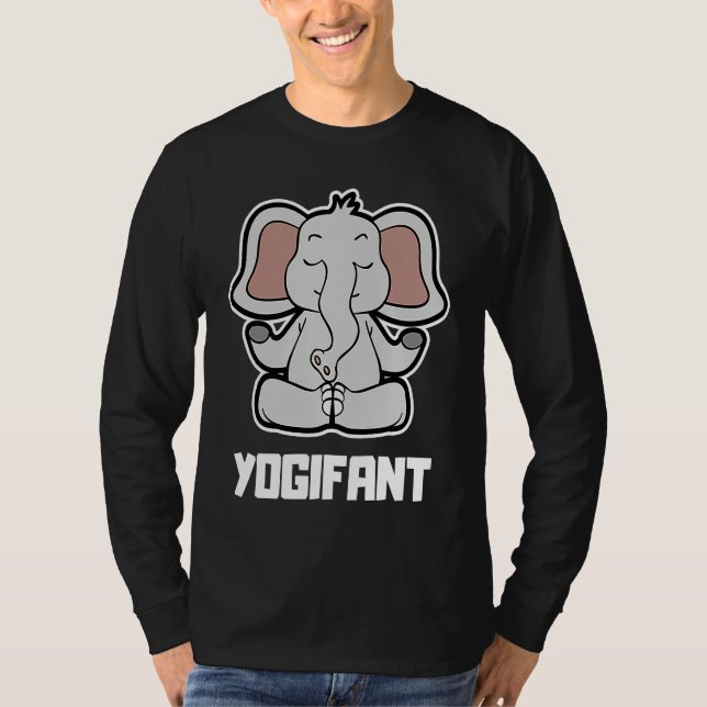 Camiseta Elephant Yogifant Yoga Position Vintage Frequency  (Frente)