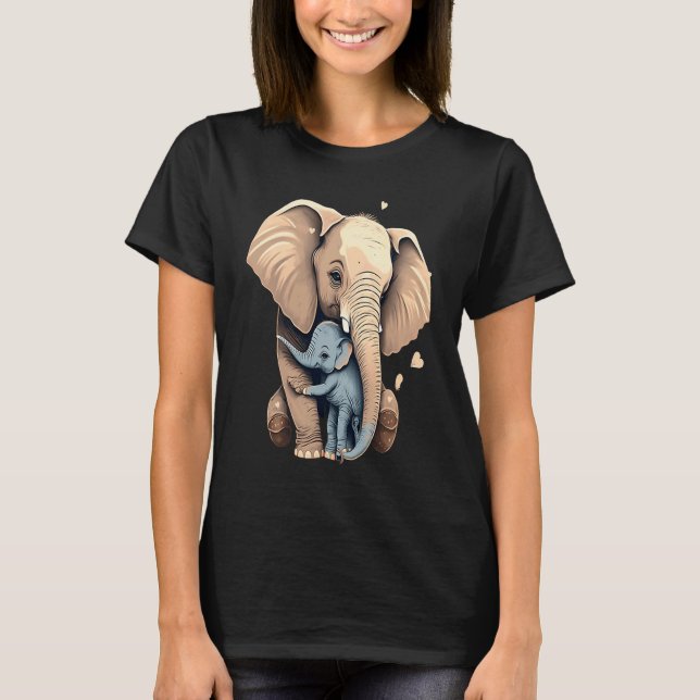 Camiseta Elephant Zookeeper Elephant Mom Hugging A Child El (Frente)