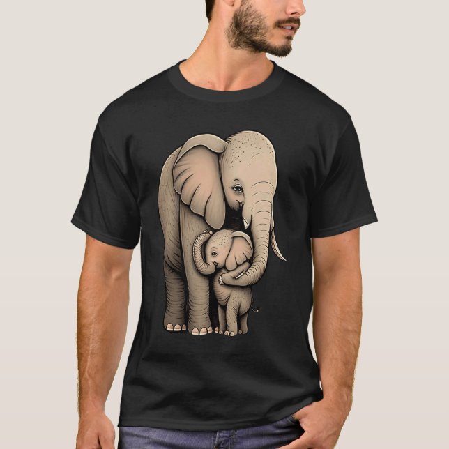 Camiseta Elephant Zookeeper Elephant Mom Hugging A Child El (Frente)