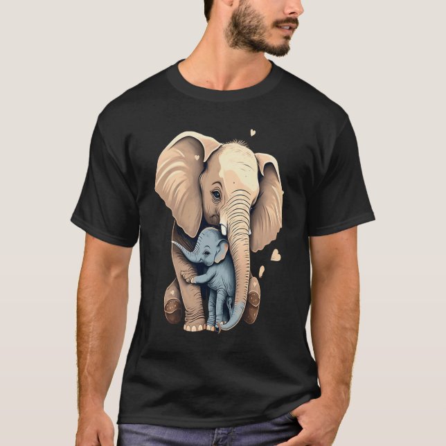 Camiseta Elephant Zookeeper Elephant Mom Hugging A Child El (Frente)
