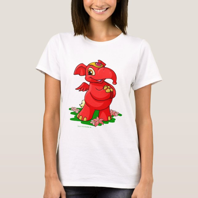 Camiseta Elephante vermelho alegre em Shenkuu (Frente)