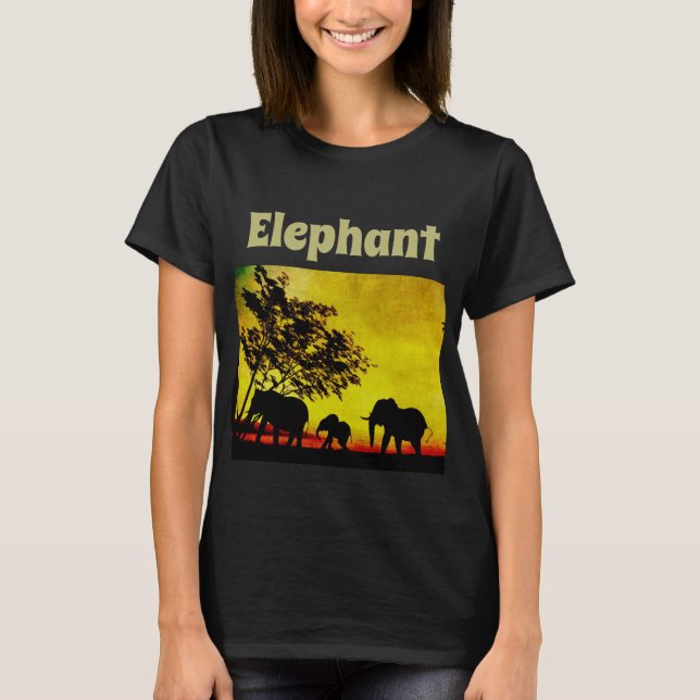 Camiseta Elephants Sunset T-Shirt (Frente)