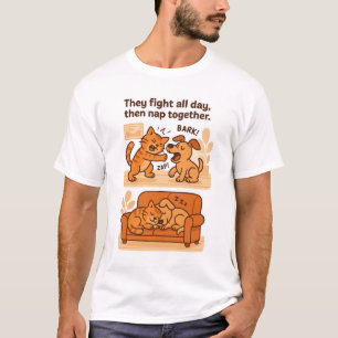 Camiseta Eles brigam o dia todo, e depois dormem juntos.