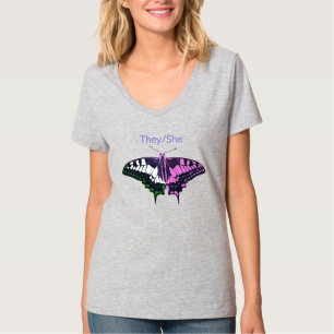 Camiseta Eles/Ela Borboleta-Anã-Anã-Anã-Inglesa