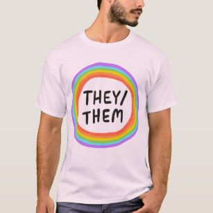 Camiseta ELES/ELES Pronunciam Círculo Arco-Íris Colorido