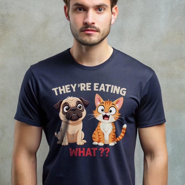 Camiseta Eles estão comendo cachorros comendo gatos Funny T (Criador carregado)