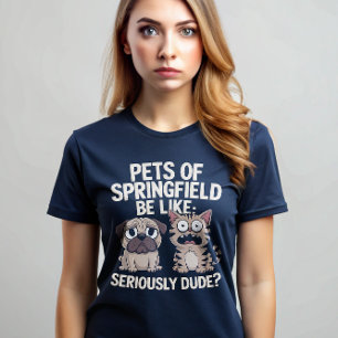 Camiseta Eles estão comendo cachorros gatos animais Springf