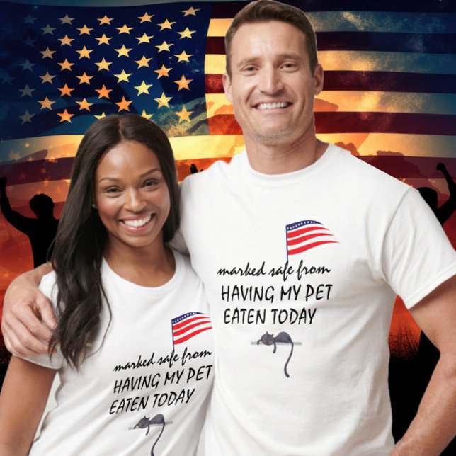 Camiseta Eles estão comendo o debate de Pets Trump Harris (They're Eating the Pets Funny Trump Quote Debate Marked Safe from HAVING MY PET GET EATEN Go Harris)