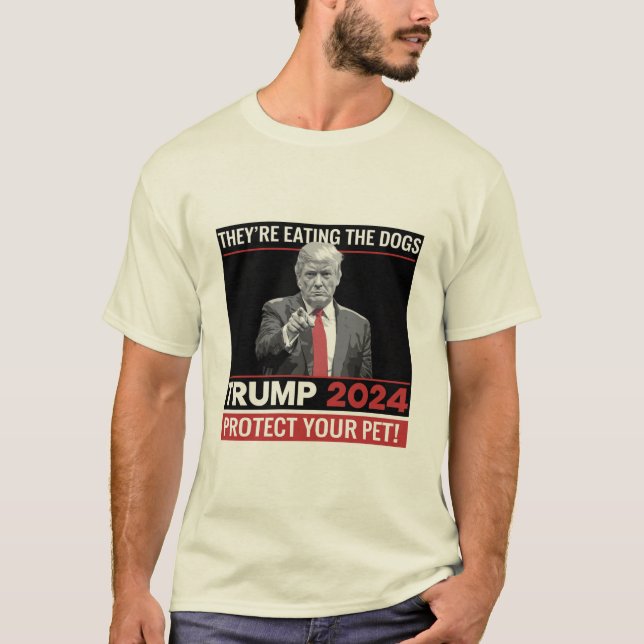 Camiseta Eles estão comendo o debate dos cães em 2024 (Frente)