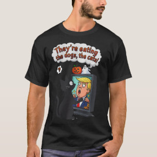 Camiseta Eles Estão Comendo Os Cachorros Engraçado Anti Tru