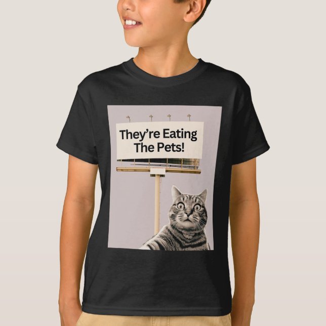 Camiseta Eles estão comendo os gatos de animais que não vam (Frente)