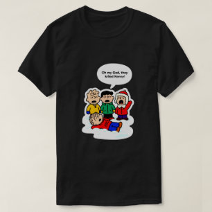 Camiseta Eles Mataram o Kenny! Mashup de Desenho Engraçado