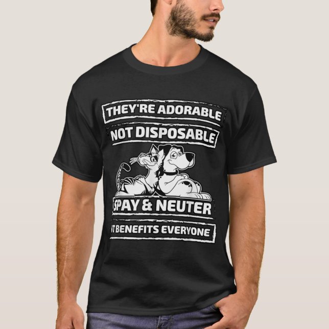 Camiseta Eles são adoráveis, não descartáveis, pagam e neut (Frente)