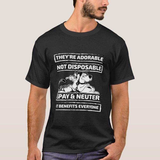 Camiseta Eles são adoráveis, não descartáveis, pagam e neut (Frente)