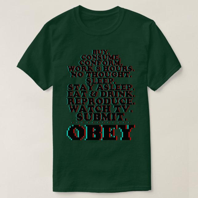 Camiseta Eles vivem comandos OBEY 3D Pixel (Frente do Design)