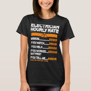 Camiseta Eletricidade Eletrônica de Taxa Horária Eletrônica