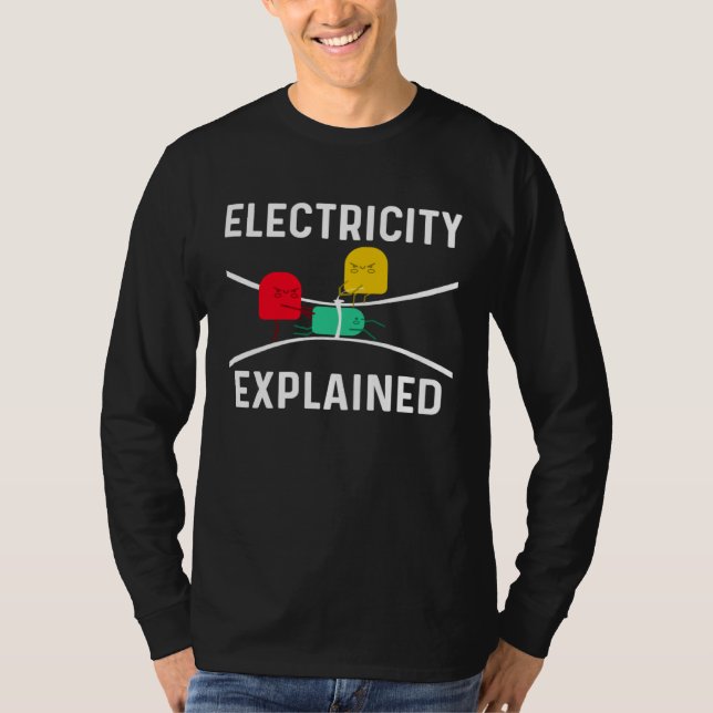 Camiseta Eletricidade Explicada Engenheiro Eletricista Line (Frente)