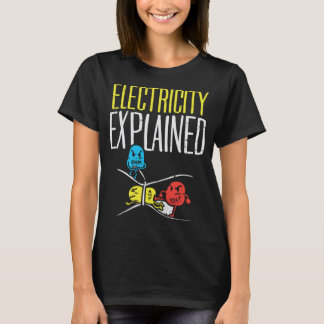 Camiseta Eletricidade Explicada Engraçado Professor Eletrôn