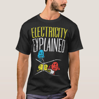 Camiseta Eletricidade Explicada Engraçado Professor Eletrôn