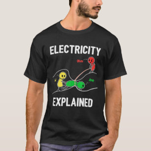 Camiseta Eletricidade Explicada Ohm Volt Ampere Bomba Funny