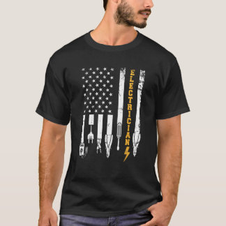Camiseta Eletricidade norte-americana Flag América Electric