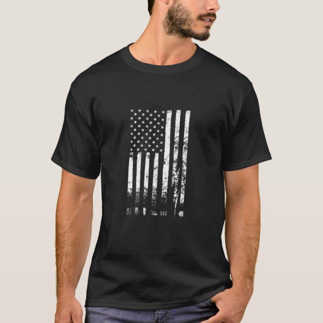 Camiseta Eletricidade US Flag Tools Eletricans Graphic Art (Frente)