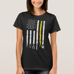 Camiseta Eletricidade US Flag Tools para eletricianos L
