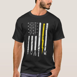 Camiseta Eletricidade US Flag Tools para eletricianos L