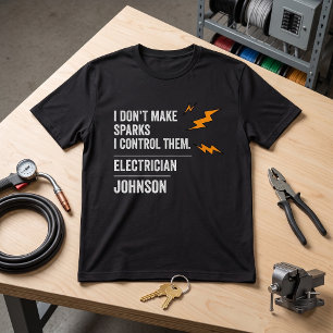 Camiseta Eletricista Engraçado Eu Não Crio Faíscas Eu Contr