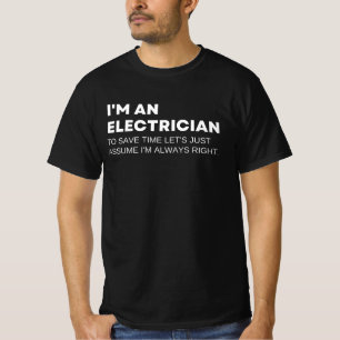 Camiseta Eletricistas Ditado Divertido de Trabalho