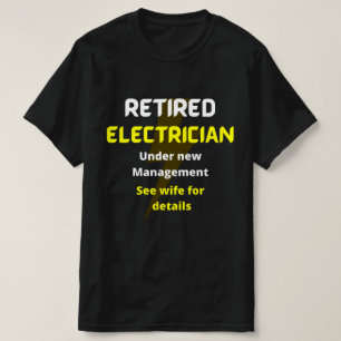 Camiseta Elétrico amarelo aposentado presente de aposentado