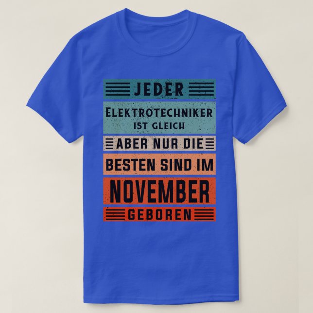 Camiseta Elétrico aniversário Novembro nascer engi elétrico (Frente do Design)