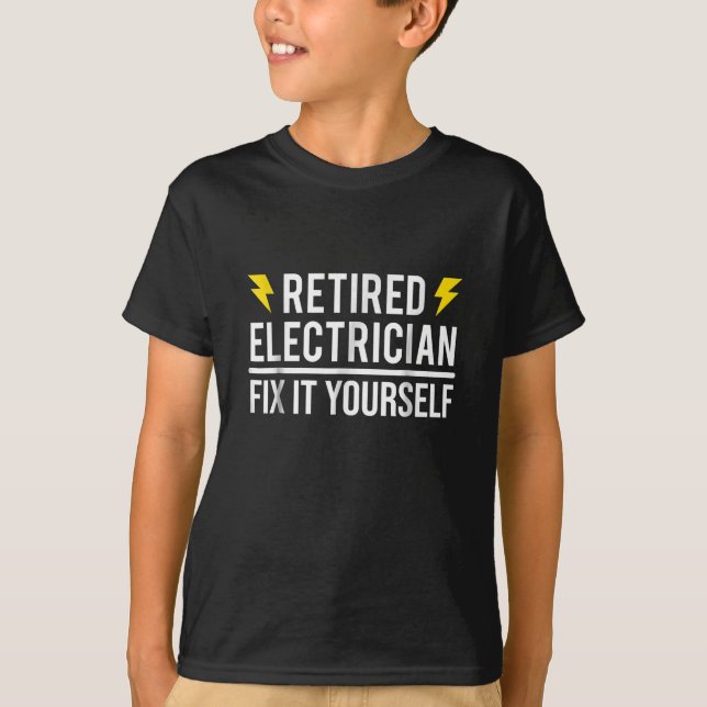 Camiseta Elétrico aposentado conserte seu presente engraçad (Frente)