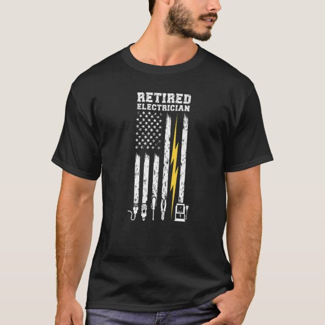 Camiseta Elétrico aposentado nos Estados Unidos Sinalizador (Frente)