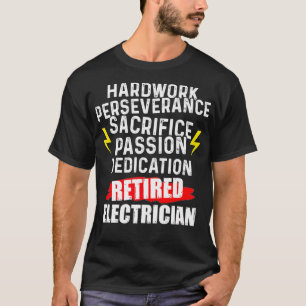 Camiseta Elétrico Aposentado Trabalhando com Engraçado Re