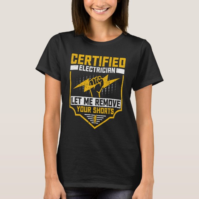 Camiseta Elétrico Certificado Eletrico Lineman (Frente)