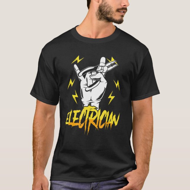 Camiseta Elétrico Elétrico Voltage Lineman Craftsman (Frente)