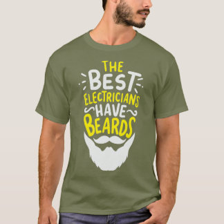 Camiseta Elétrico engraçado Beard Lineman ou Linebacker