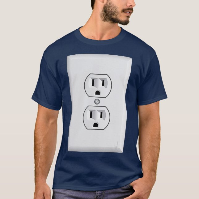 Camiseta Elétrico engraçado do Soquete de Energia do Figuri (Frente)
