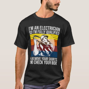 Camiseta Elétrico Engraçado Sou um eletricista para Pais Fa