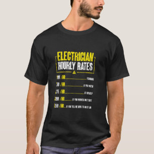 Camiseta Elétrico Engraçado Taxas Horárias Lineman Para Ele