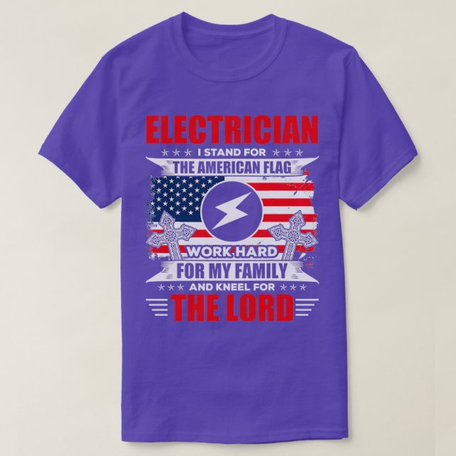 Camiseta Elétrico Eu Defendo Minha Família Engraçado (Frente do Design)