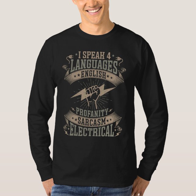 Camiseta Elétrico I Fala 4 Idiomas Inglês E Bomba (Frente)