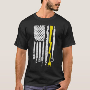 Camiseta Elétrico Para Homens Elétrico Lineman American F