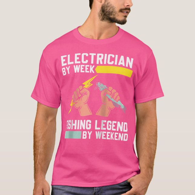 Camiseta Elétrico Por Lenda De Pesca Semanal Por Linha De F (Frente)