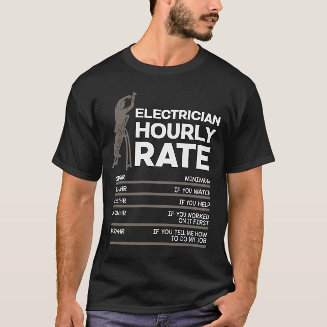 Camiseta Elétrico Taxas Horárias Lineman Retro Eletrônico (Frente)