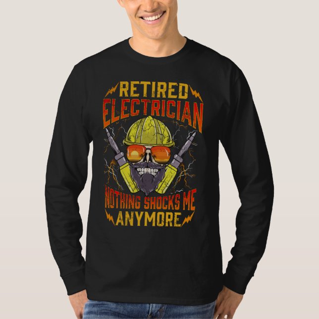 Camiseta Elétricos de aposentadoria aposentados (Frente)
