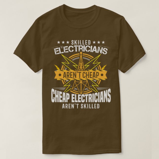 Camiseta Elétricos Qualificados Não São Baratos (Frente do Design)