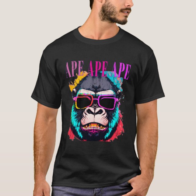 Camiseta Eletrificação Biker Gorilla Motorbike Mackey Ape G (Frente)
